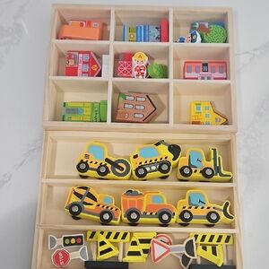 Wooden Construction Vehicle Toy Set